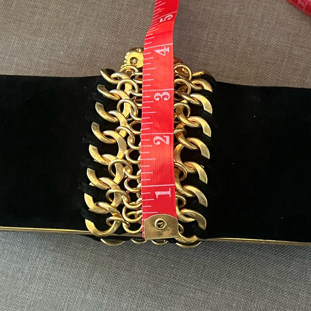 Alexander McQueen Black and Gold Clutch with Chain Detail - Picture 8 of 8